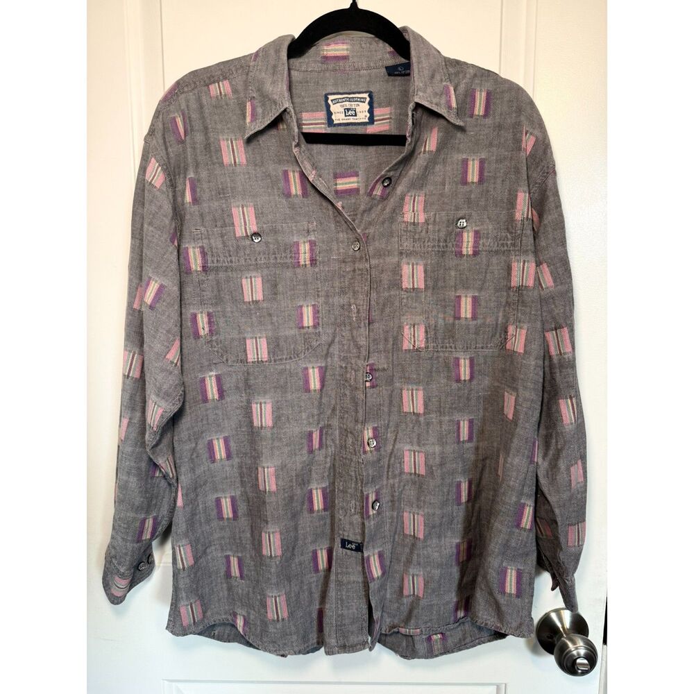 Vintage Lee 90s Southwestern Geometric Cotton Flannel Grunge Retro Festival